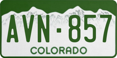 CO license plate AVN857