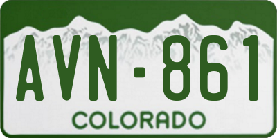 CO license plate AVN861