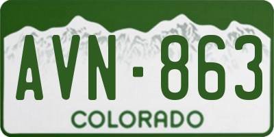 CO license plate AVN863