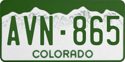 CO license plate AVN865