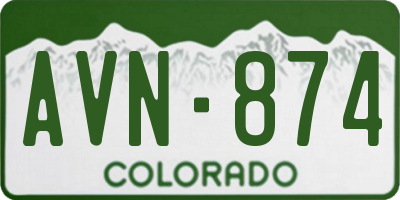 CO license plate AVN874