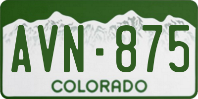 CO license plate AVN875