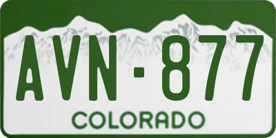 CO license plate AVN877