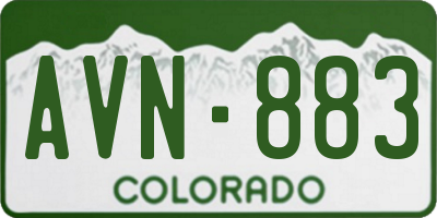 CO license plate AVN883