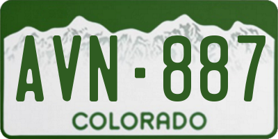 CO license plate AVN887