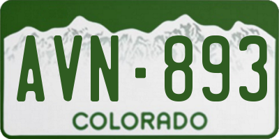CO license plate AVN893
