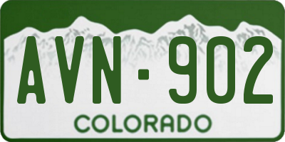 CO license plate AVN902