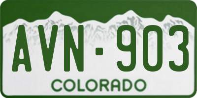 CO license plate AVN903