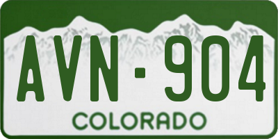 CO license plate AVN904
