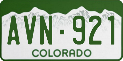 CO license plate AVN921
