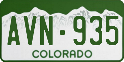 CO license plate AVN935