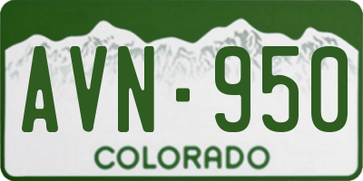 CO license plate AVN950
