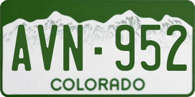 CO license plate AVN952