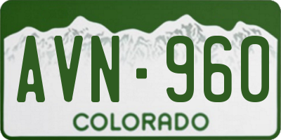 CO license plate AVN960
