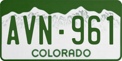 CO license plate AVN961
