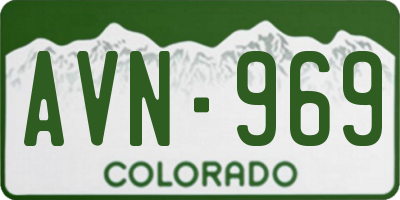 CO license plate AVN969