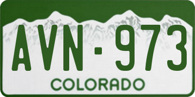 CO license plate AVN973