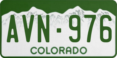 CO license plate AVN976