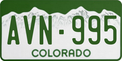 CO license plate AVN995