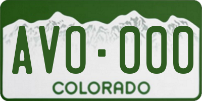 CO license plate AVO000