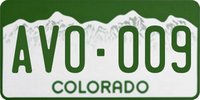 CO license plate AVO009