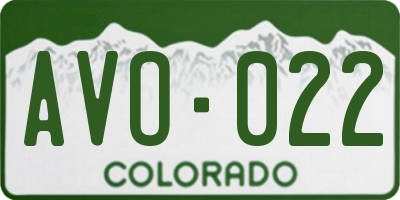 CO license plate AVO022