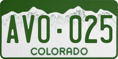 CO license plate AVO025