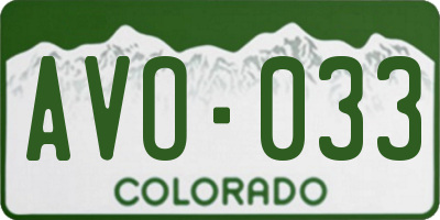 CO license plate AVO033
