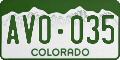 CO license plate AVO035