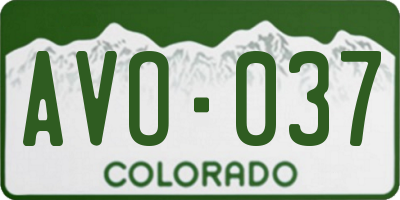 CO license plate AVO037
