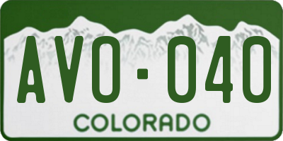 CO license plate AVO040