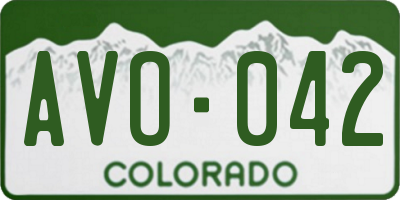 CO license plate AVO042