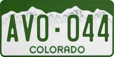 CO license plate AVO044