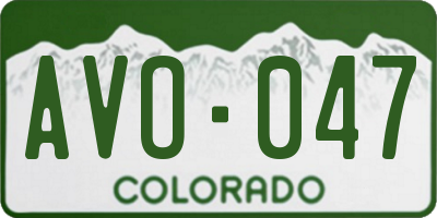 CO license plate AVO047