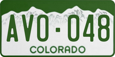CO license plate AVO048