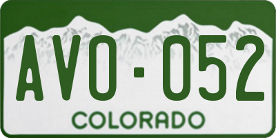 CO license plate AVO052