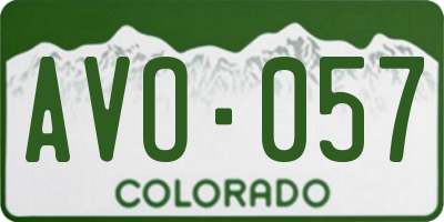 CO license plate AVO057