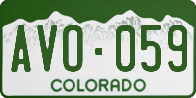 CO license plate AVO059