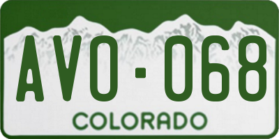 CO license plate AVO068