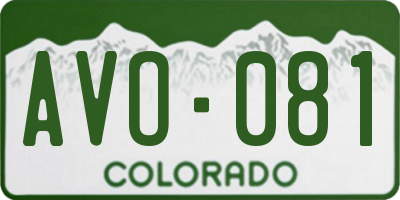 CO license plate AVO081