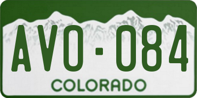 CO license plate AVO084