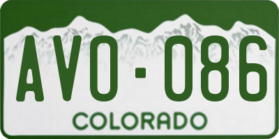 CO license plate AVO086