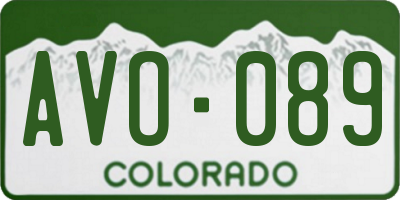 CO license plate AVO089
