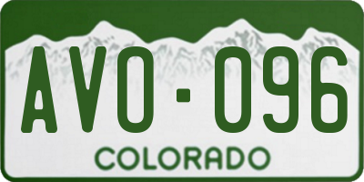 CO license plate AVO096