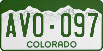 CO license plate AVO097