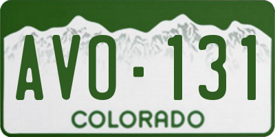 CO license plate AVO131