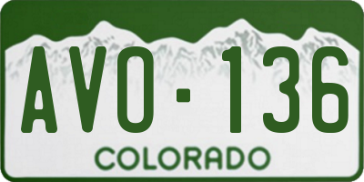 CO license plate AVO136