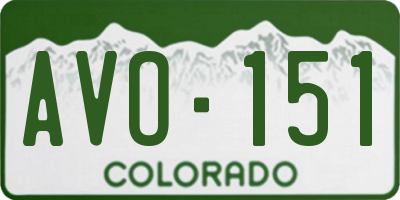 CO license plate AVO151