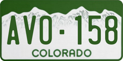 CO license plate AVO158