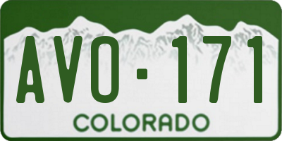 CO license plate AVO171